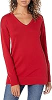 Amazon Essentials Women's Lightweight V-Neck Tunic Sweater - Soft Cotton Blend, Long Sleeve, Regular Fit, Plus Size