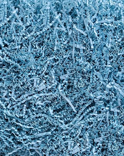 MagicWater Supply - 2 libras - Azul bebé - Relleno de papel de corte arrugado suave y fino ideal para envolver regalos, relleno de cestas,