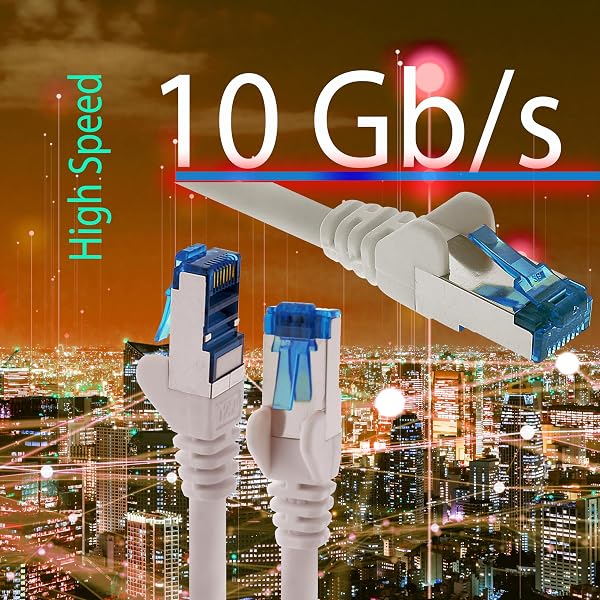 1aTTack.de 1,5m - bianco - 10 pezzi - Rete Cavi Cat6a | S-FTP | CAT 6a | doppia schermatura - certificato GHMT | PIMF | 500MHz | 10000 Mbit/s - 1