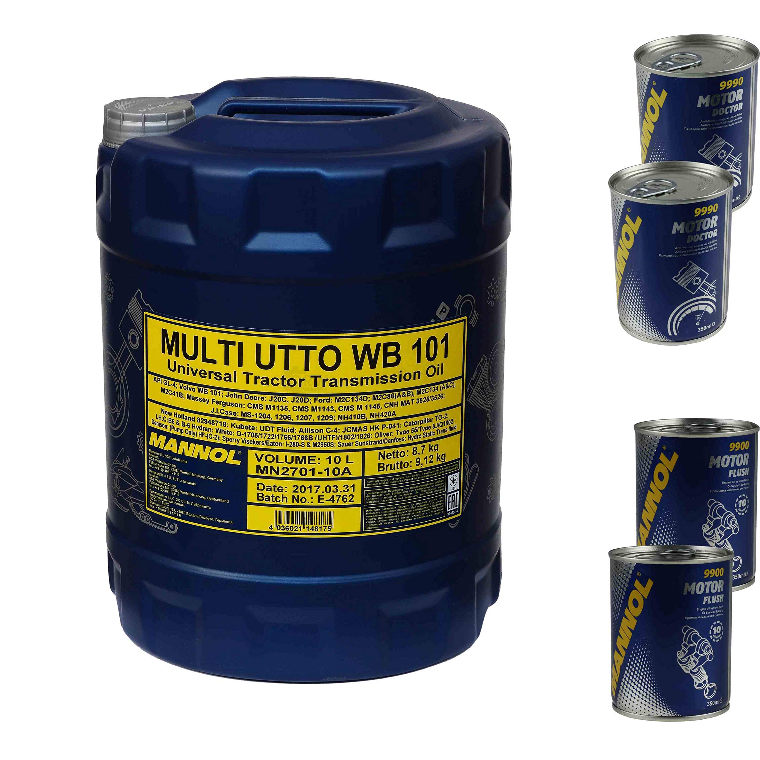 MANNOL Multi UTTO WB 101 API GL-4 Huile moteur 2 x Doctor + Flush moteur 10 l