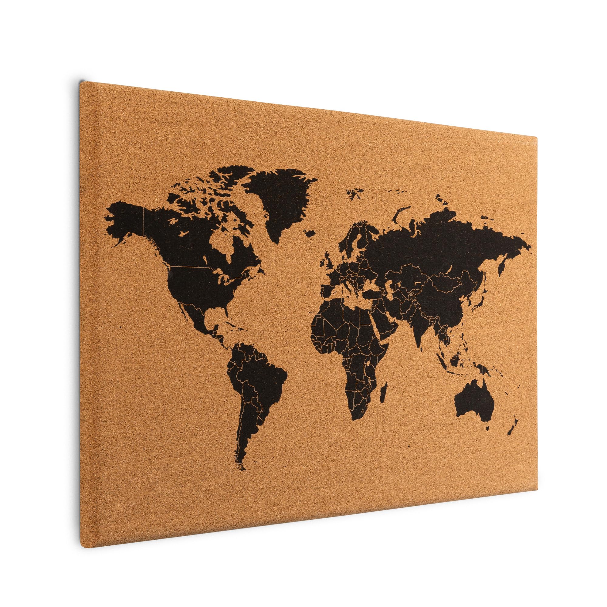 ALLboards World Map Frameless Cork Board with Wooden Frame 60x40cm, Corkboard Bulletin Board Notice Board โ image 1