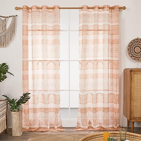 FeiliandaJJ Voile Vorhang 100x200cm - Weihnachten Schneeflocken Design Für Wohnzimmer & Kinderzimmer