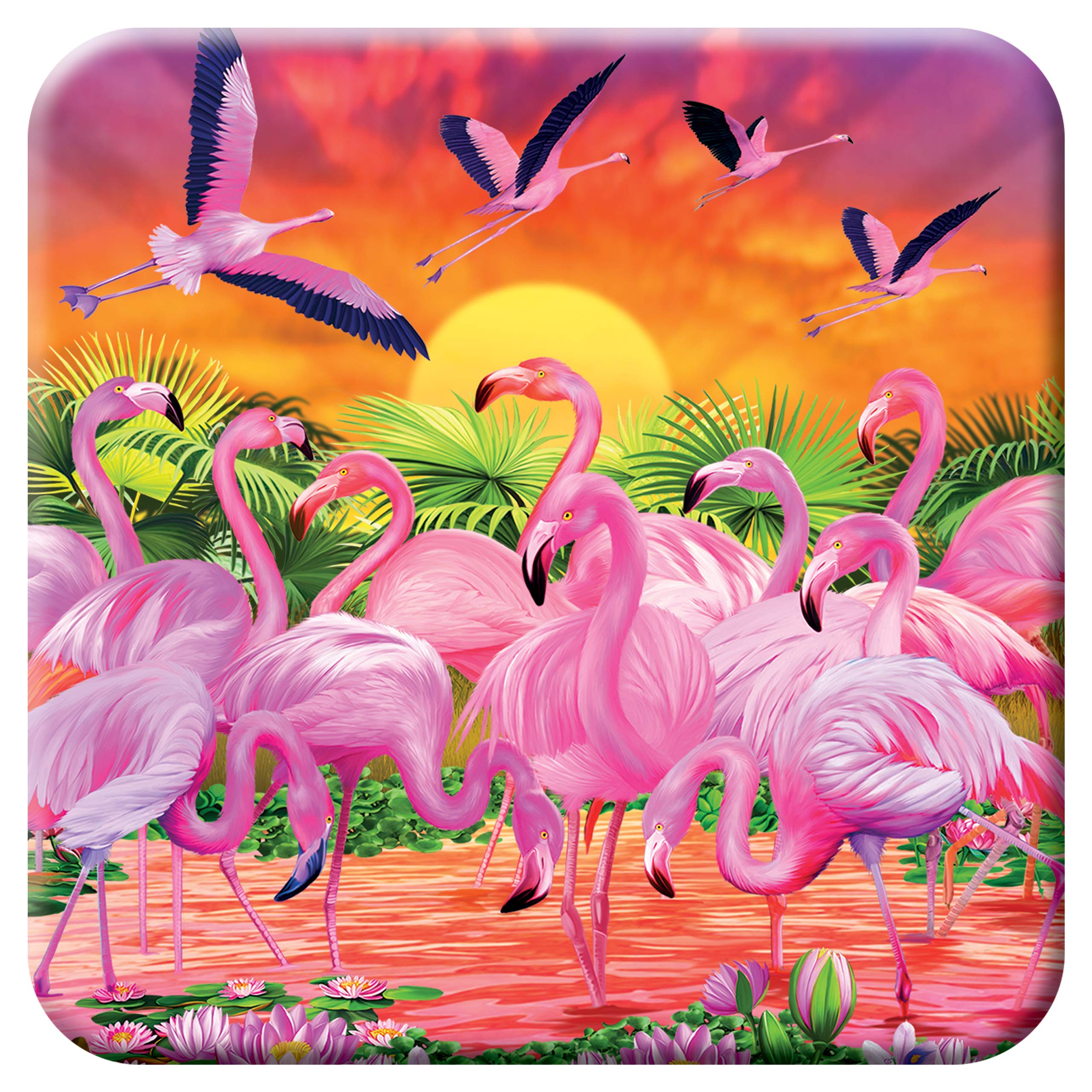 Deluxebase Women's Flamingo Lingo 3D Livelife Cork Coaster - From Lenticular 3D Flamingo Drink & Mug Coasters. Fun Animal Gifts For And Men. Novelty Kitchen And Decorative Home Accessories.