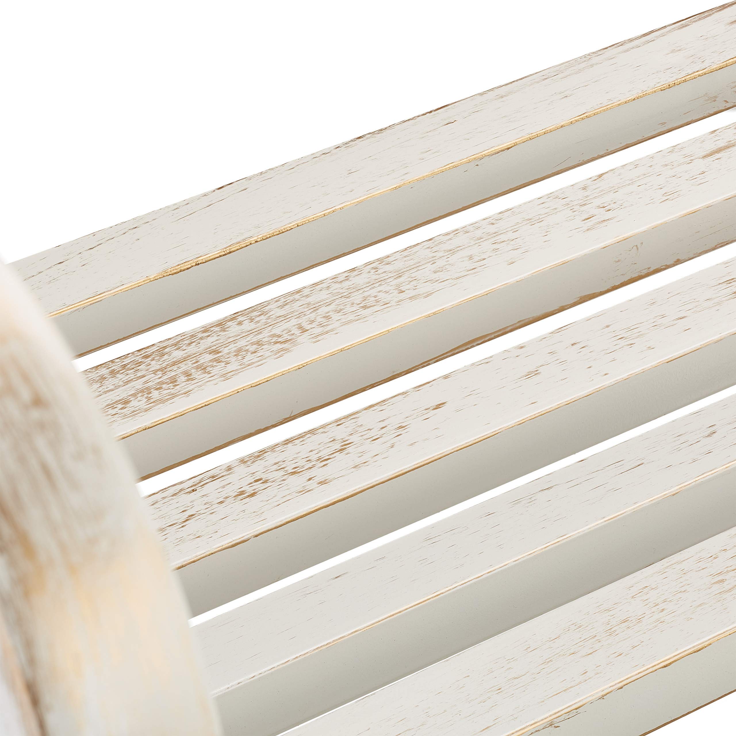 Relaxdays Panca da Giardino, con Volatili Decorativi, Accessorio di Arredo da Esterno, 87x127x57 cm, Bianco-Bronzo
