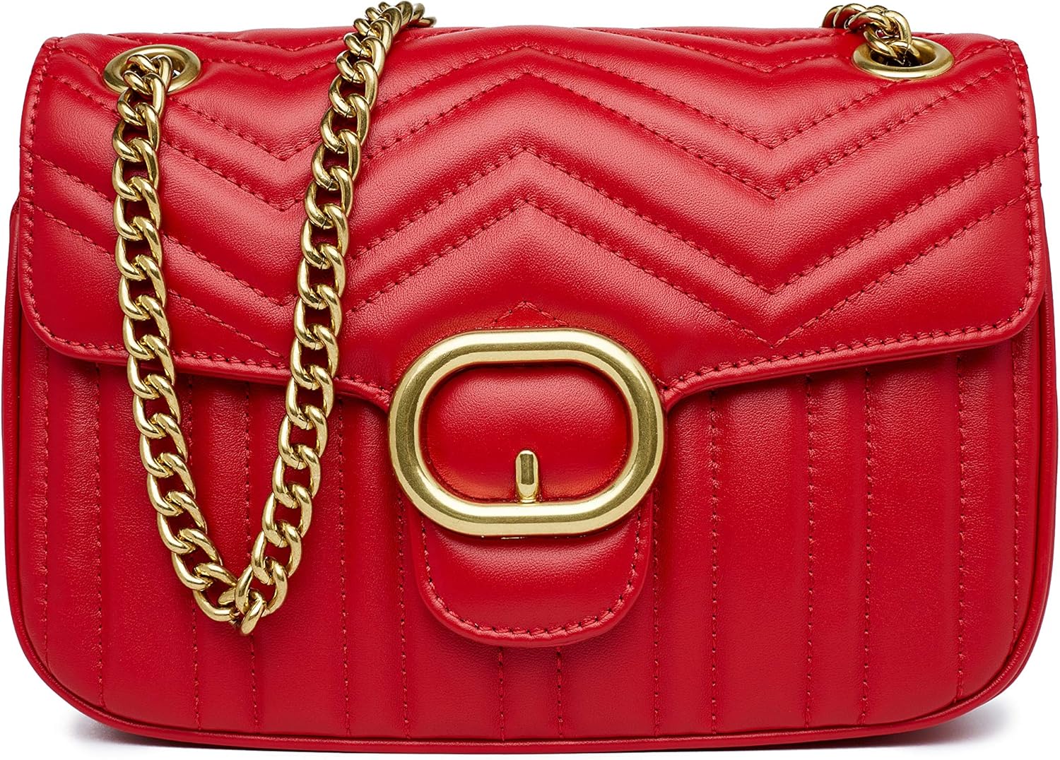 Chrysansmile Quilted Crossbody Bags Genuine Leather Clutch Purses Women's Shoulder Handbags With Chain