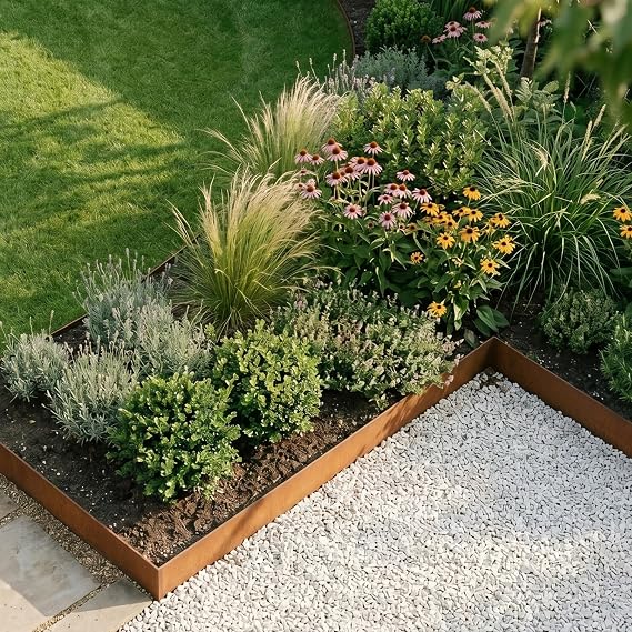 WORTH 14-Gauge Corten Steel Landscape Edging, 20Ft Metal Garden Lawn Edging