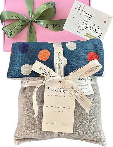 Juego de regalo de cumpleaños, almohadilla térmica de terapia caliente, juego de regalo de lujo de feliz cumpleaños para mujeres, cesta de regalo