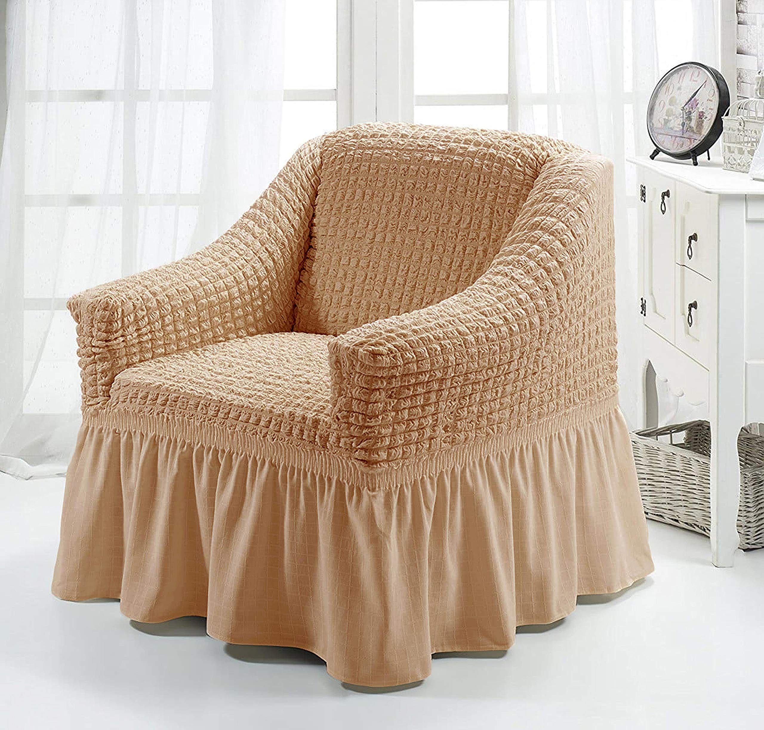 easylife lifestyle solutions Valance Stretch Cover | Beige | Armchair