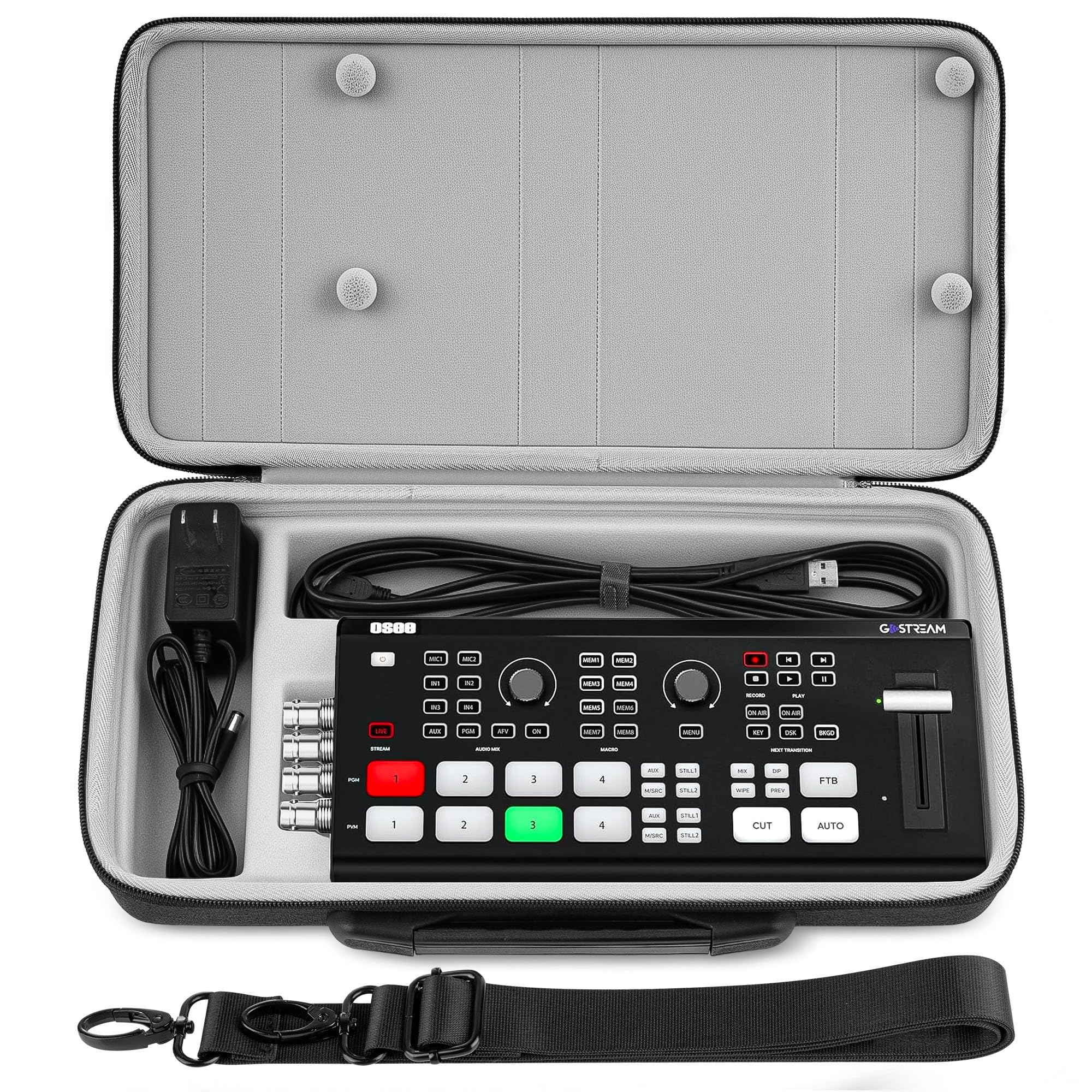 GEEKRIA Custodia da trasporto per interfaccia audio, compatibile con Osee GoStream Deck/GoStream Deck Pro/GoStream Duet, custodia rigida da viaggio portatile in EVA (grigio scuro)