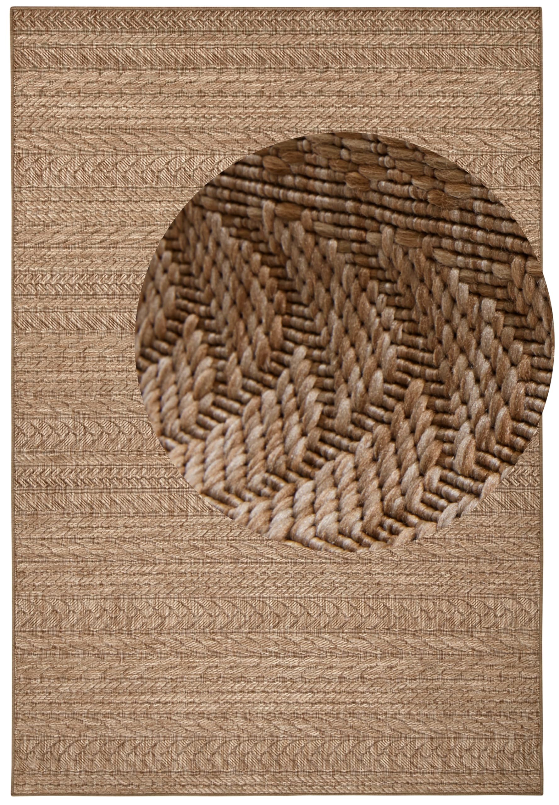 NORTHRUGS Granado Tapis d'intérieur et d'extérieur 80 x 150 cm – Tissage à plat aspect sisal design scandinave résistant aux intempéries, pour balcon, terrasse, jardin d'hiver, cuisine, tapis de salle