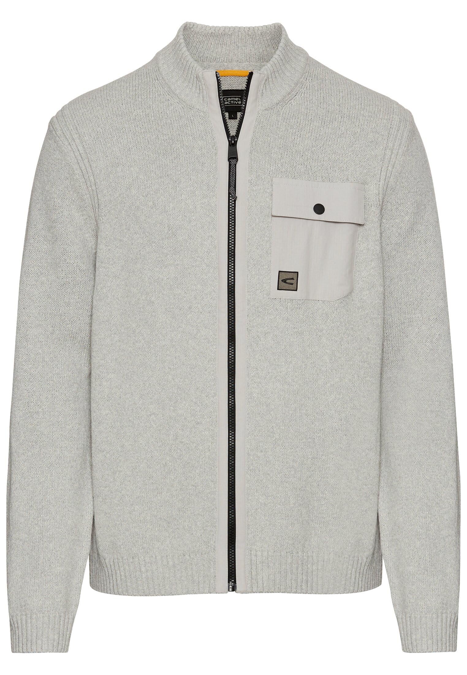 Camel Active Men's Gray 409501-5K55 Cardigan Sweater, Xl