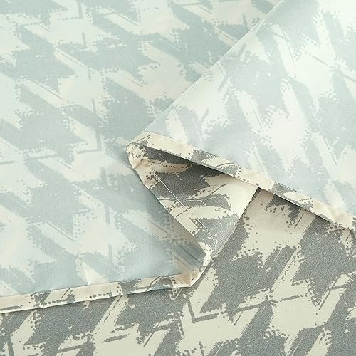 Vista 16 de Chezmoi Collection Juego de sábanas de 4 piezas tamaño King, color blanco, gris, negro, oso pardo, lobos, alces, pino, montaña, estampado, Estampado