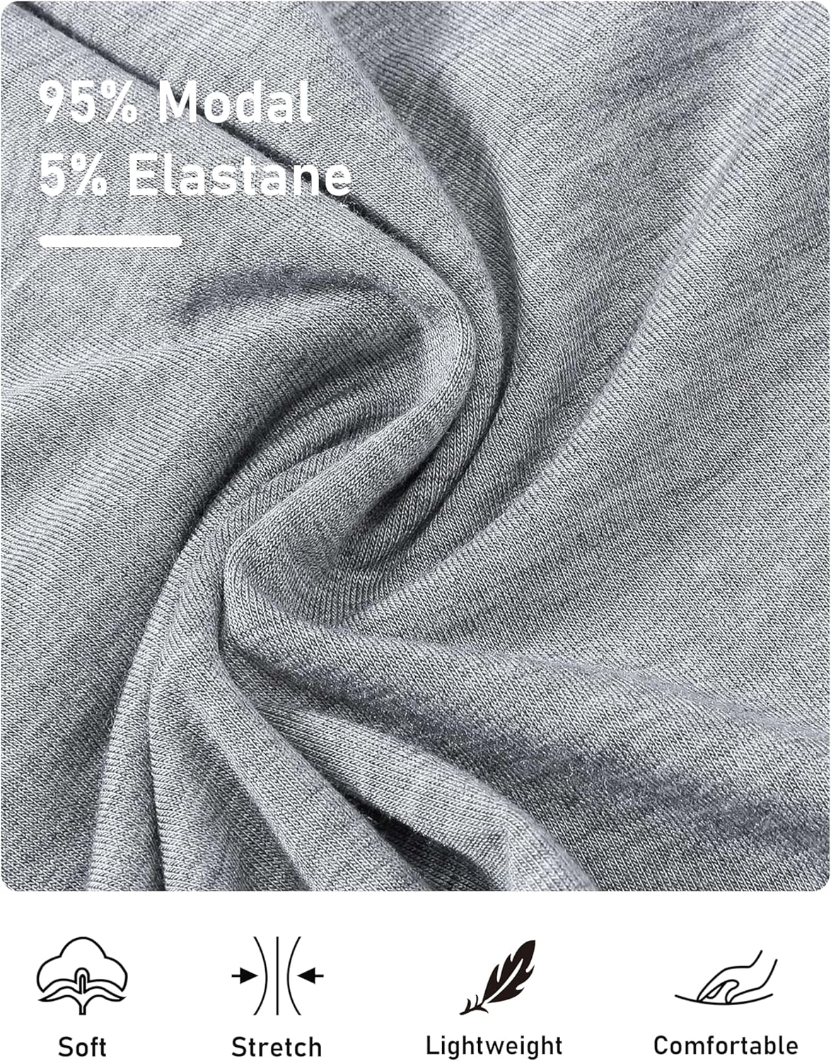 JINSHI Womens Pajama Shorts Soft Comfortable Lightweight Elastic Drawstring Modal Pajama Bottoms Lounge Shorts with Pockets - Image 6