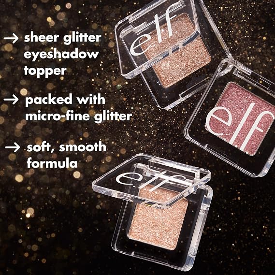 e.l.f. Fine As Fleck Glitter Eyeshadow, Certified Platinum