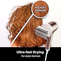 Vista 2 de Shark HD112BRN - Secadora de cabello HyperAIR Ionic Hair Dryer con concentrador 2 en 1 y accesorios de peinado, preajustes automáticos, cepillo