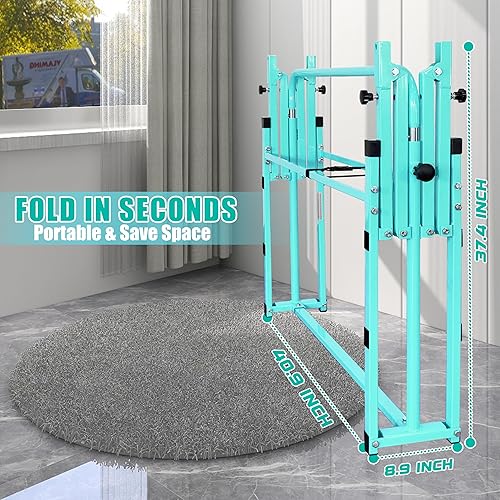 Miniatura 6 de MARFULA Barra de gimnasia plegable mejorada con alfombrilla para niños de 3 a 12 años, capacidad de peso de 200 libras, barra horizontal para niños,