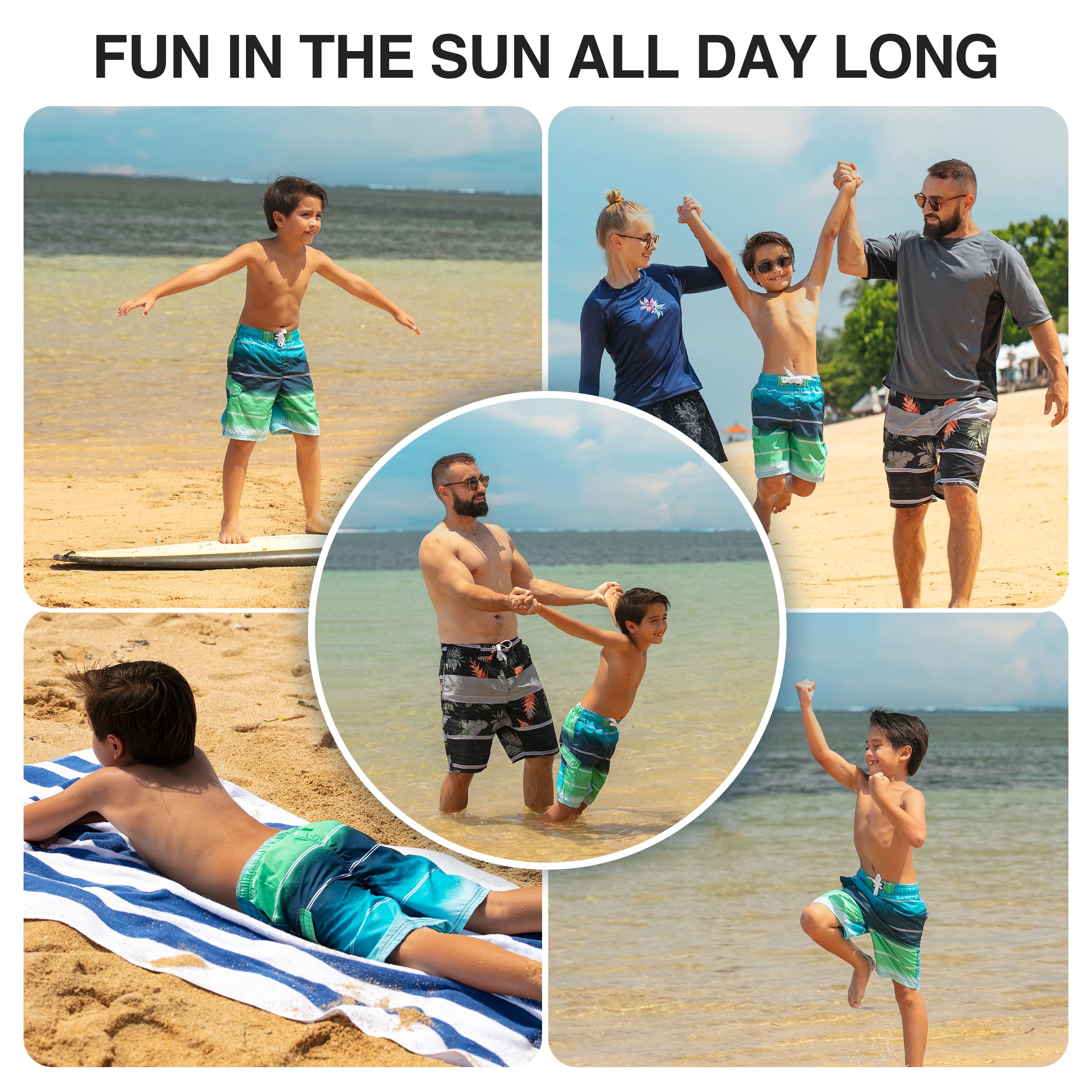 Kanu Surf Boys' Barracuda Quick Dry UPF 50+ Beach Swim Trunk