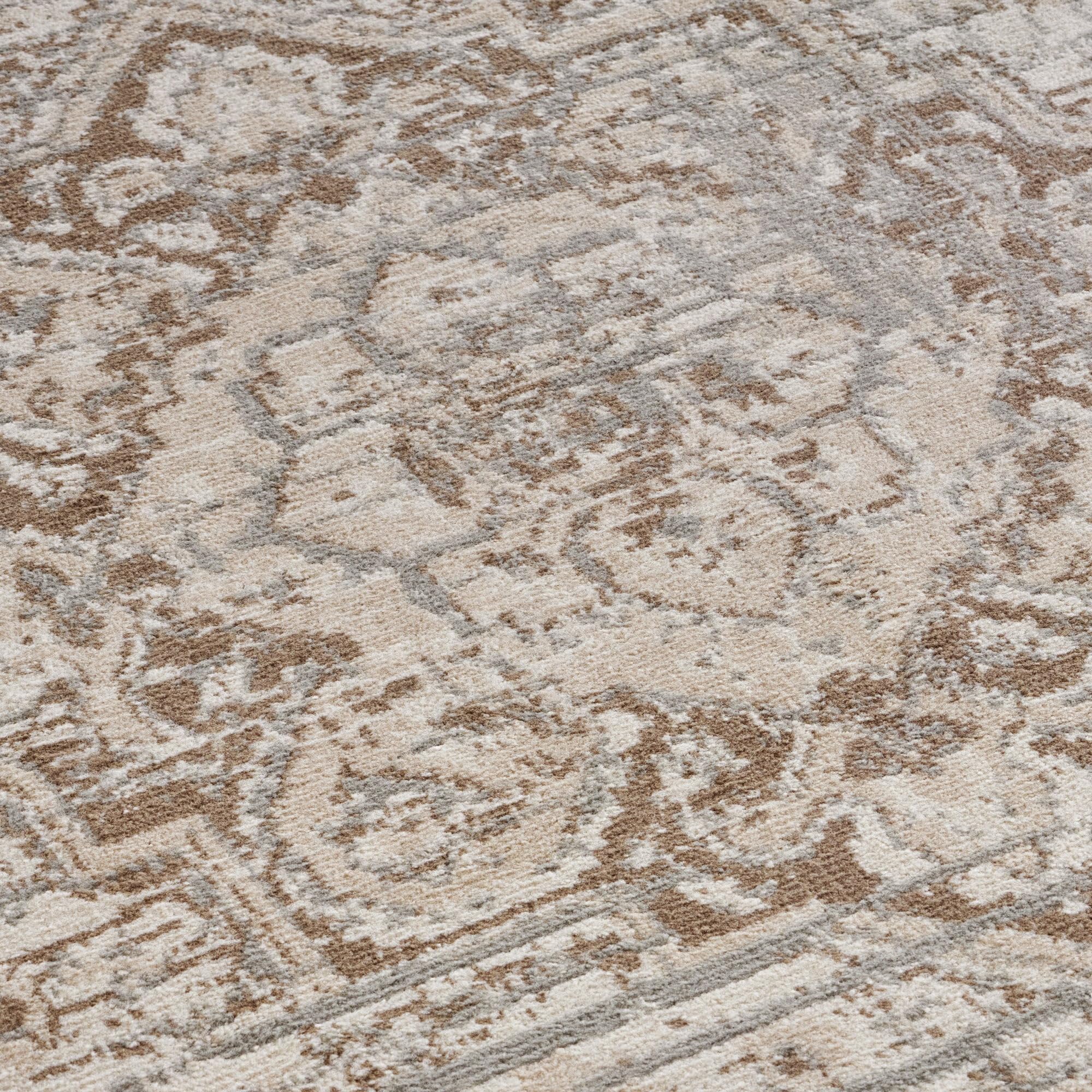 Tapis Salon Oriental, Tapis Vintage Style Oriental, Poils Courts et Motifs Traditionnels (Rania Beige, 200x280cm)