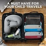 Dot&Dot Twist Memory Foam Kids Travel Pillow, Bendable Neck Pillow for Airplane, Car and Home, 23-Inch Adjustable Roll with Washable Cotton Cover