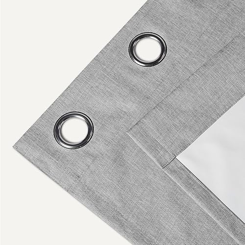 Miniatura 4 de Tienda Basics Cortinas 100% opacas con ojales, 2 paneles, 52 x 84 pulgadas, gris oscuro