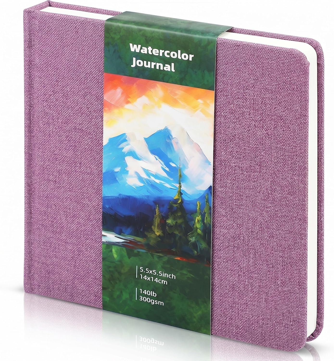 Dispowreath 1 Pcs 5.5 x 5.5 in Watercolor Sketchbook Journal Square Watercolor Notebook Cold Press 140lb 300gsm Cotton Paper 48 Pages Journals Notebook Paper Pads(Sage Green)