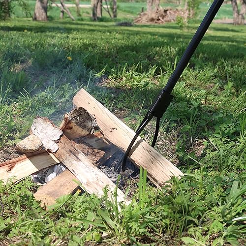 Miniatura 2 de Redneck Convent Pinzas de póquer para troncos de alta resistencia con mango de resorte y 3 puntas, 36 pulgadas, coloca madera en la chimenea de la