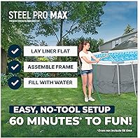 Vista 8 de Bestway 56655E Power Steel - Juego de piscina de 16 x 10 x 42 pulgadas, marco ovalado para exteriores sobre el suelo, con bomba de filtro