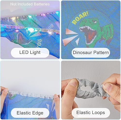 Miniatura 6 de FIOBEE Hamaca de animales de peluche, organizador de almacenamiento de juguetes con luz LED, red de almacenamiento de animales de peluche,