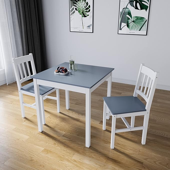 ELEGANT Solid Wooden Dining Table and 2 Chairs Set Dining Kitchen ...