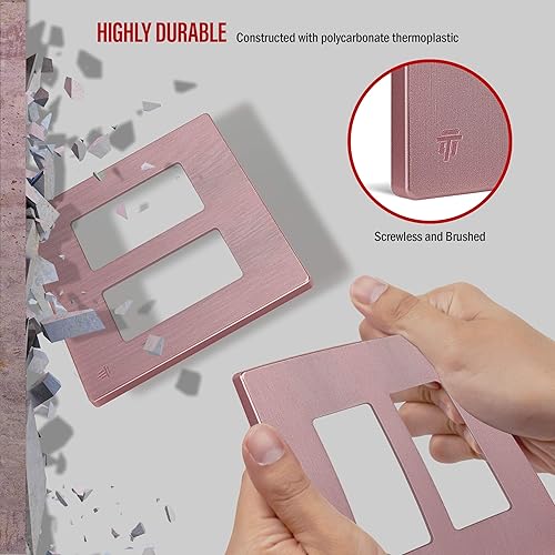 Miniatura 725 de ENERLITES SI8834-BK - Placa de pared decorativa sin tornillos, cubierta de enchufe segura, 4 entradas, 4.68 x 8.30 pulgadas (alto x largo), Negro