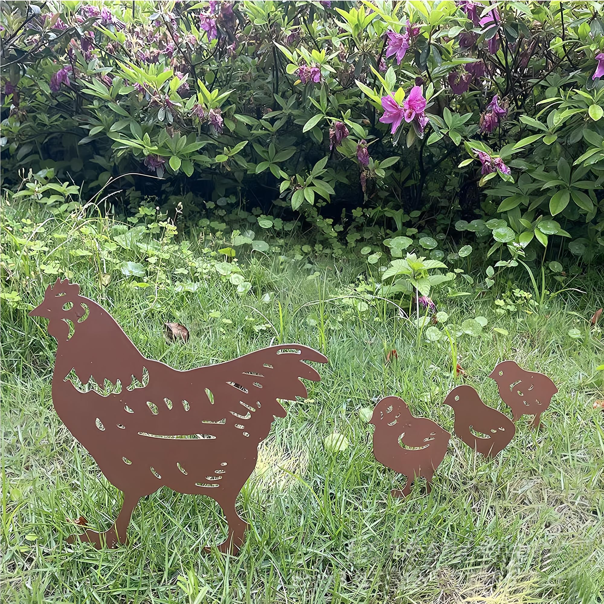 ZAHD 4 pièces Bouchon de Jardin pour Poulet Figure d'animal pour Jardin
