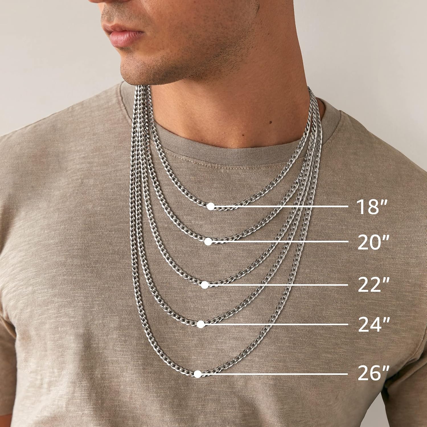 PAVOI 22K Gold Plated Chain Necklace For Women | Italian Solid 925 Sterling Silver Necklace for Men | Cuban Link, Rope, Snake & Rope Diamond-Cut Herringbone | Trendy Unisex Jewelry