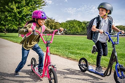 Vista 7 de Mongoose Expo Patinete, manillar estilo BMX y rotor de cable de freno, plataforma ancha para niños, jóvenes, niños y niñas de 6 años en adelante