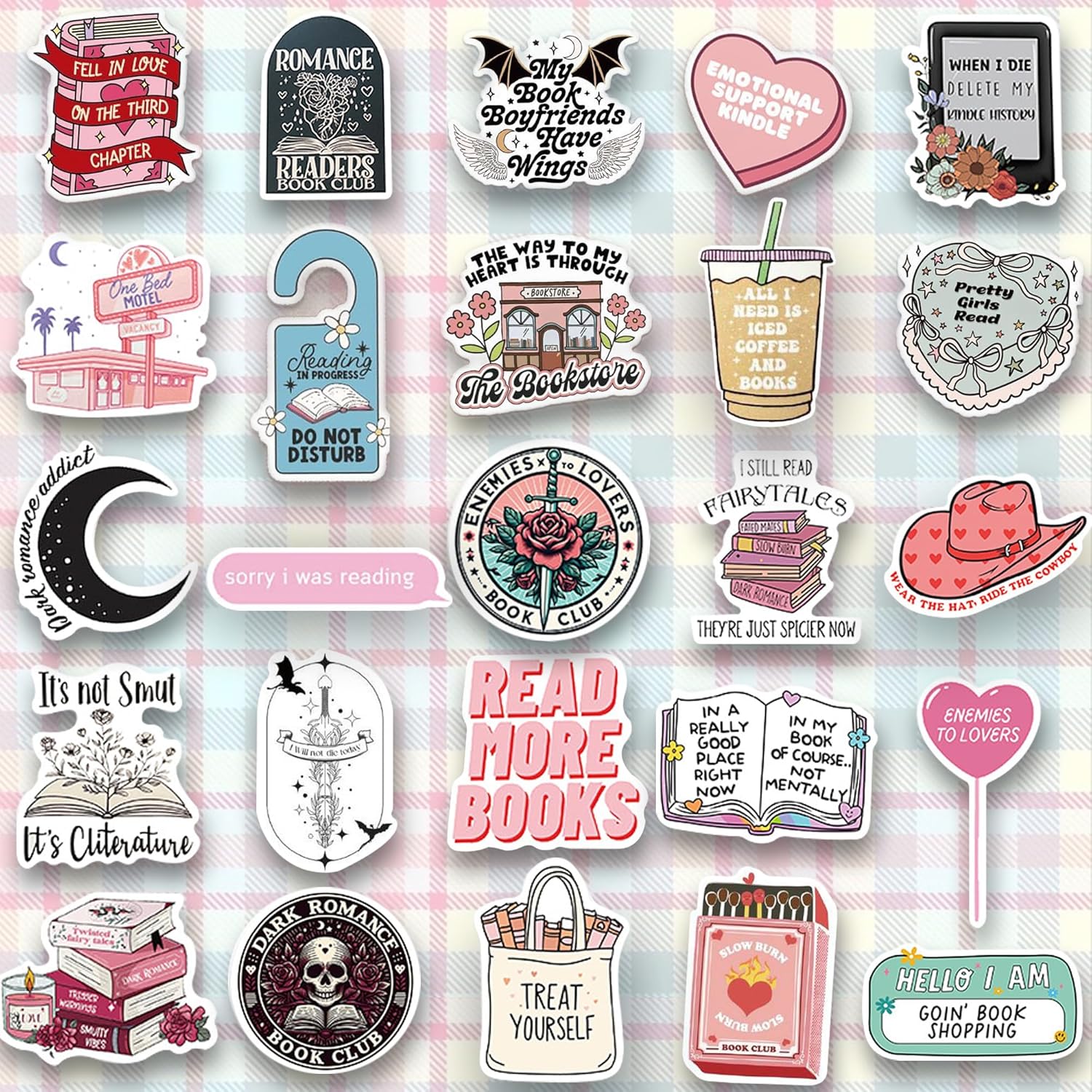 200 PCS Book Stickers for Kindle, Bookish Holographic Reading Booktok Sticker Pack for Adult, Waterproof Aesthetic Vinyl Decals for Laptop Ebook Readers Water Bottles - Image 6