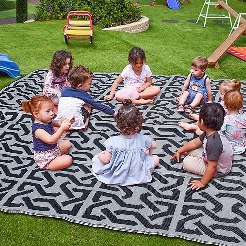 Miniatura 37 de SAND MINE Alfombras reversibles, alfombra de paja de plástico, alfombra de área moderna, alfombra de pavimento grande y alfombra para exteriores