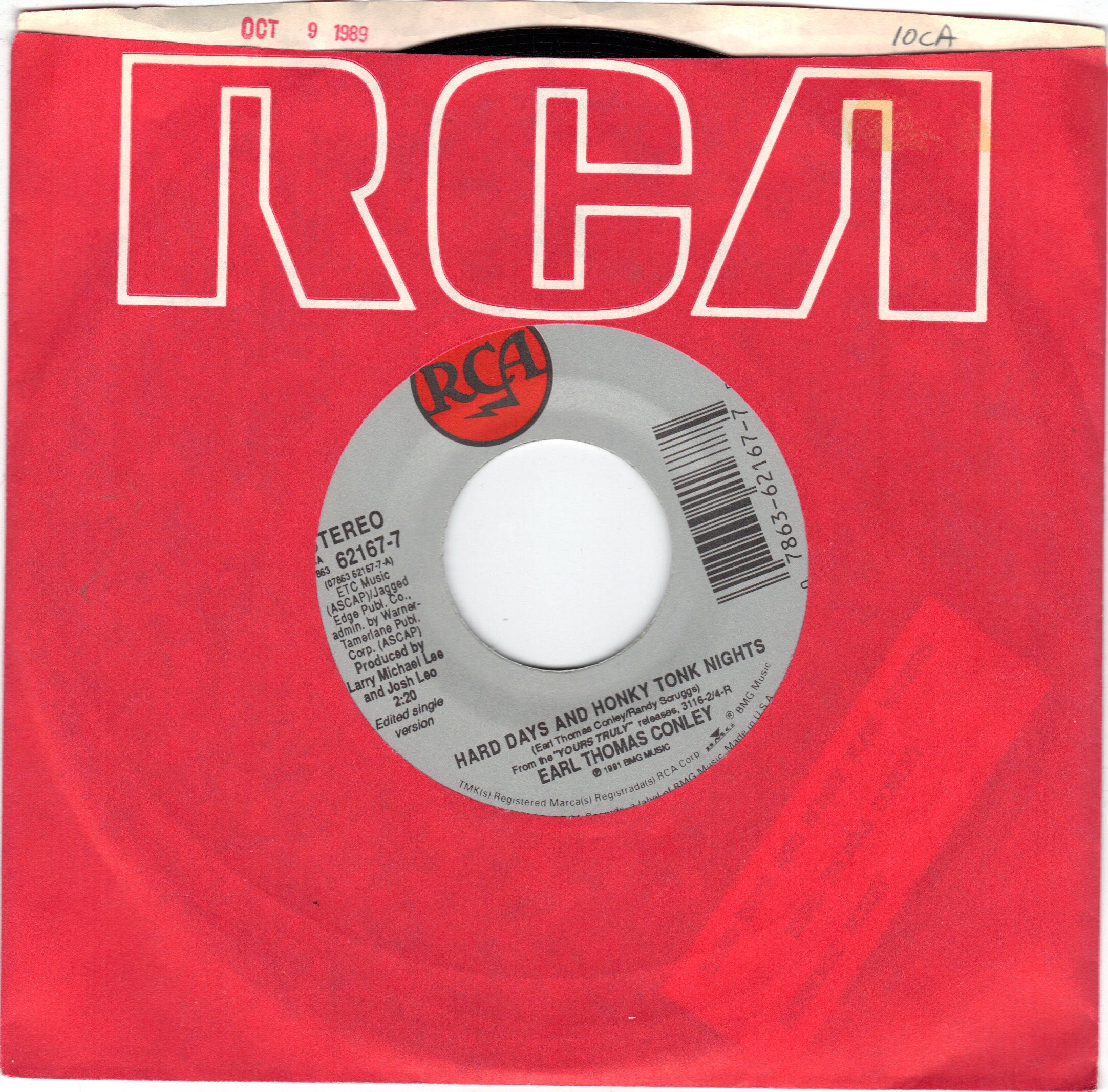 CONLEY, Earl Thomas / Hard Days And Honky Tonk Nights / 45rpm record