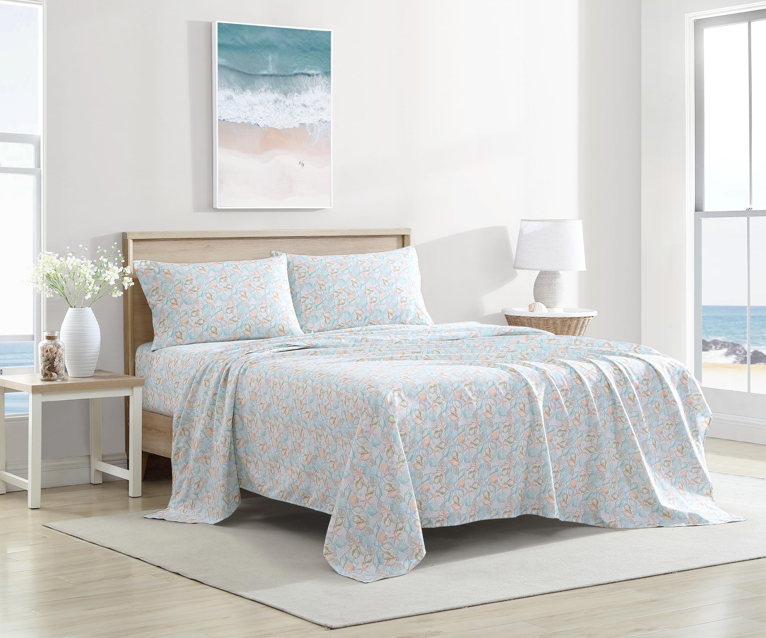 Elite Home Products Miękki Hotel Coastal Zestaw arkuszy z mikrofibry