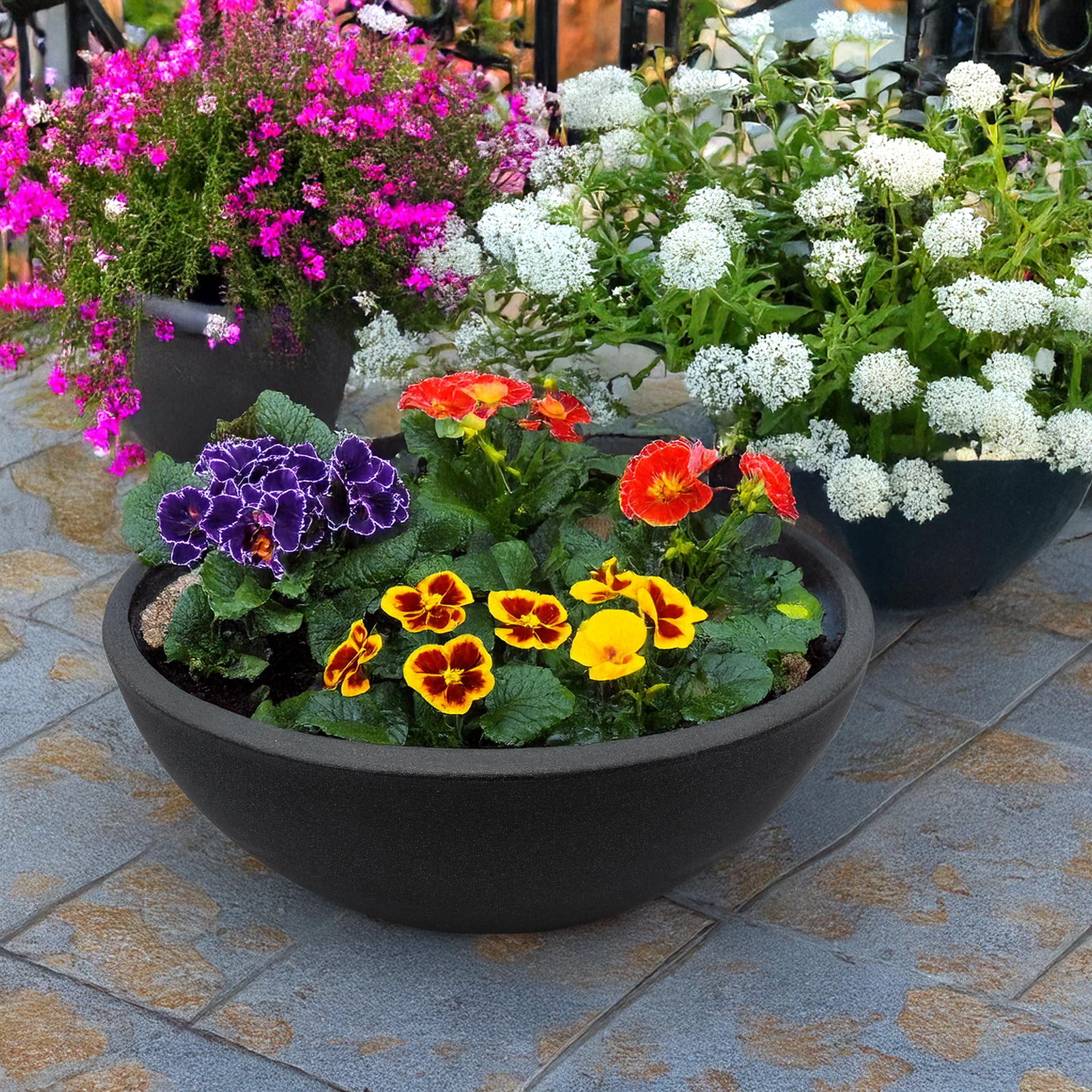 Spetebo Jardinière en plastique, anthracite, 52 x 20 cm, pot de fleurs, pot de plantes, pot de fleurs