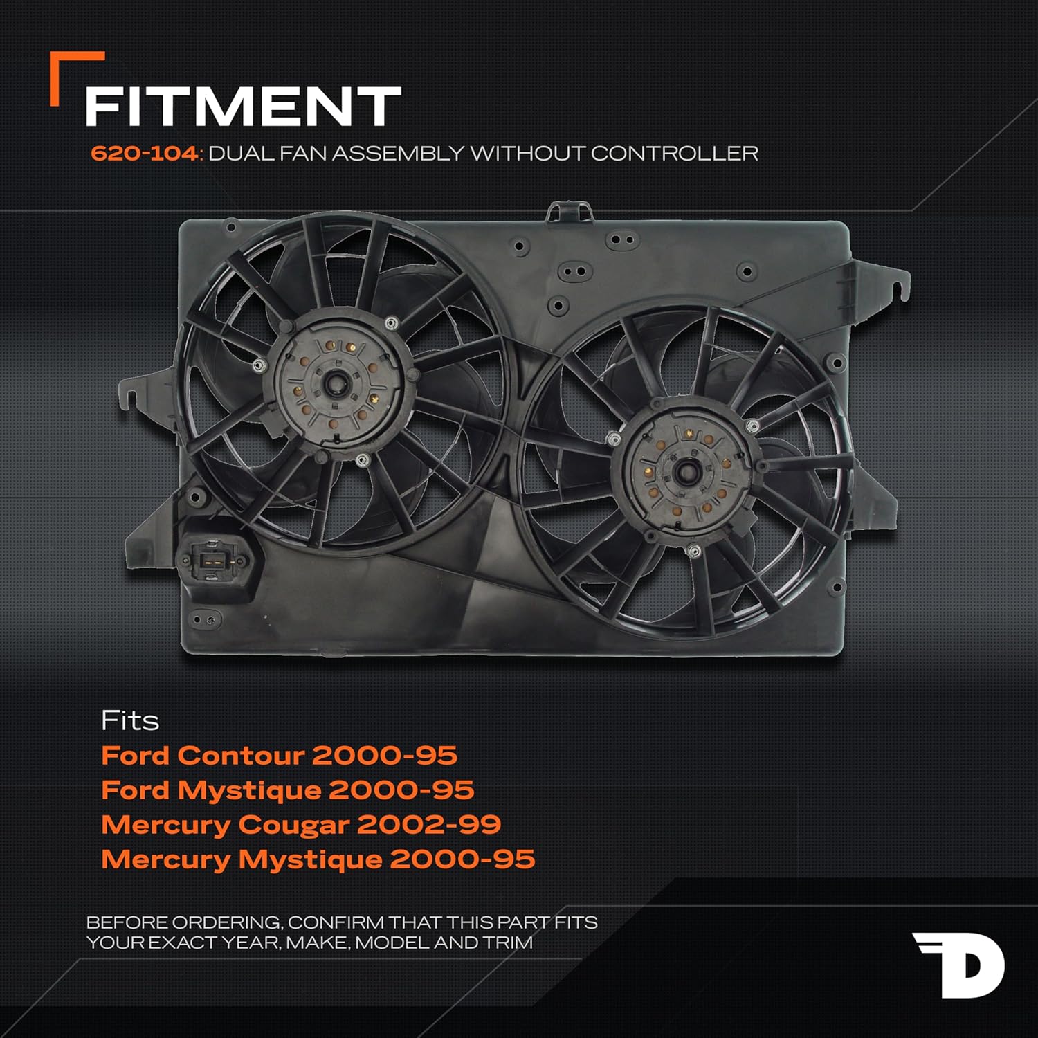 Dorman 620-104 Engine Cooling Fan Assembly Compatible with Select Ford / Mercury Models