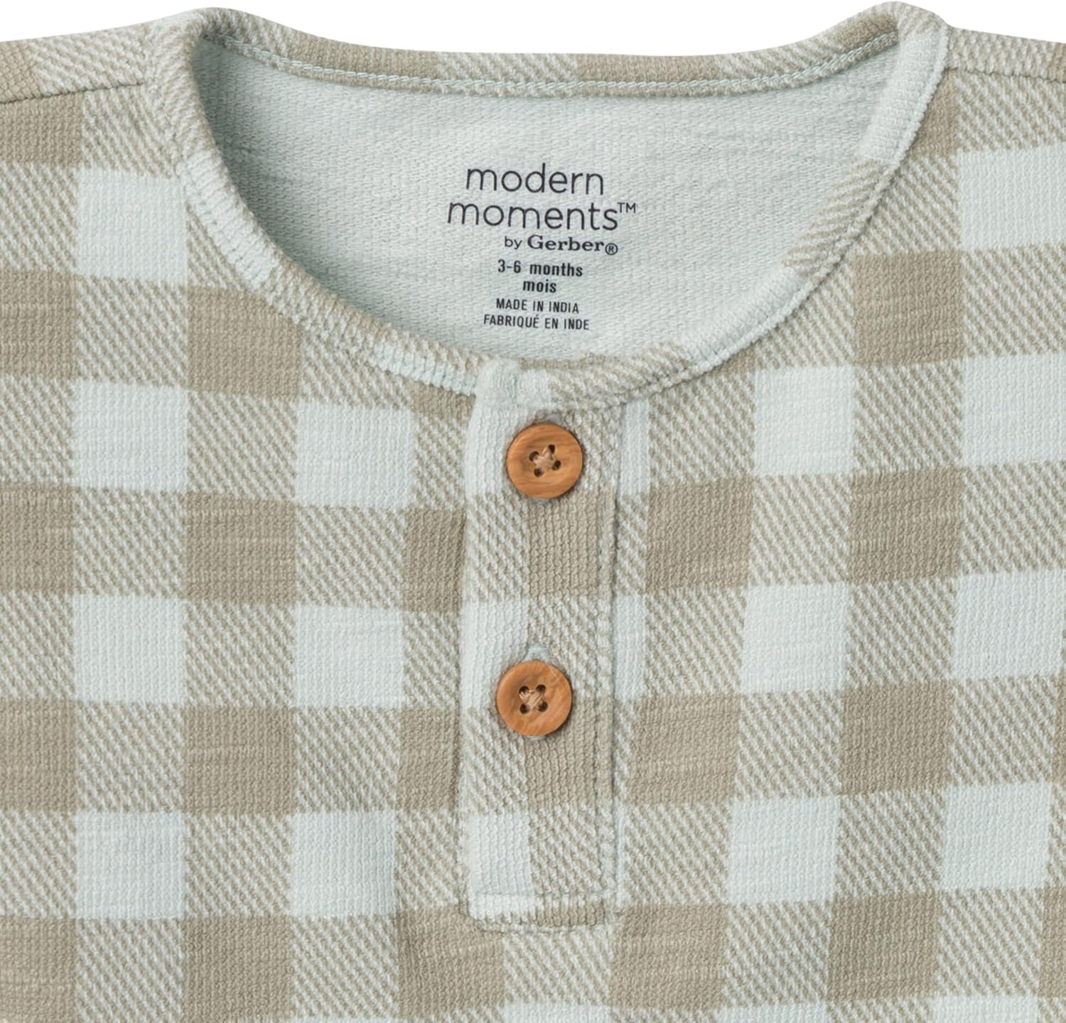 Modern Moments by Gerber baby-boys 2-piece Short-sleeve Henley Shirt and Short Set - Image 3