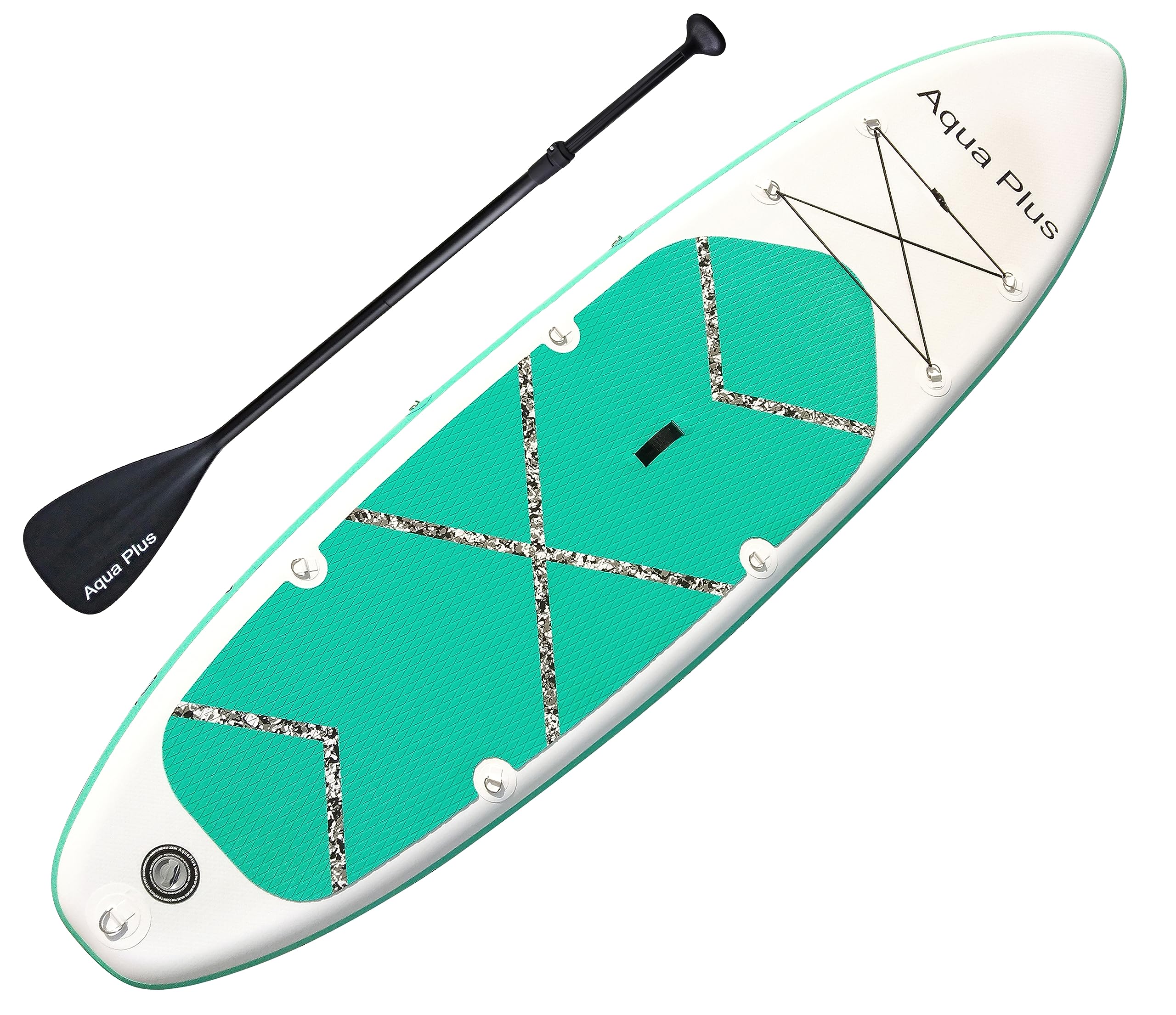 Aqua Plus 15cm Spessore SUP Gonfiabile per Tutti i Livelli di abilità Tavola da Paddle in Piedi, pagaia, Pompa, ISUP Zaino da Viaggio, guinzaglio, Tracolla