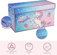 Vista 77 de Idea Nuova Cocomelon - Baúl plegable de almacenamiento de juguetes para niños, duradero con tapa