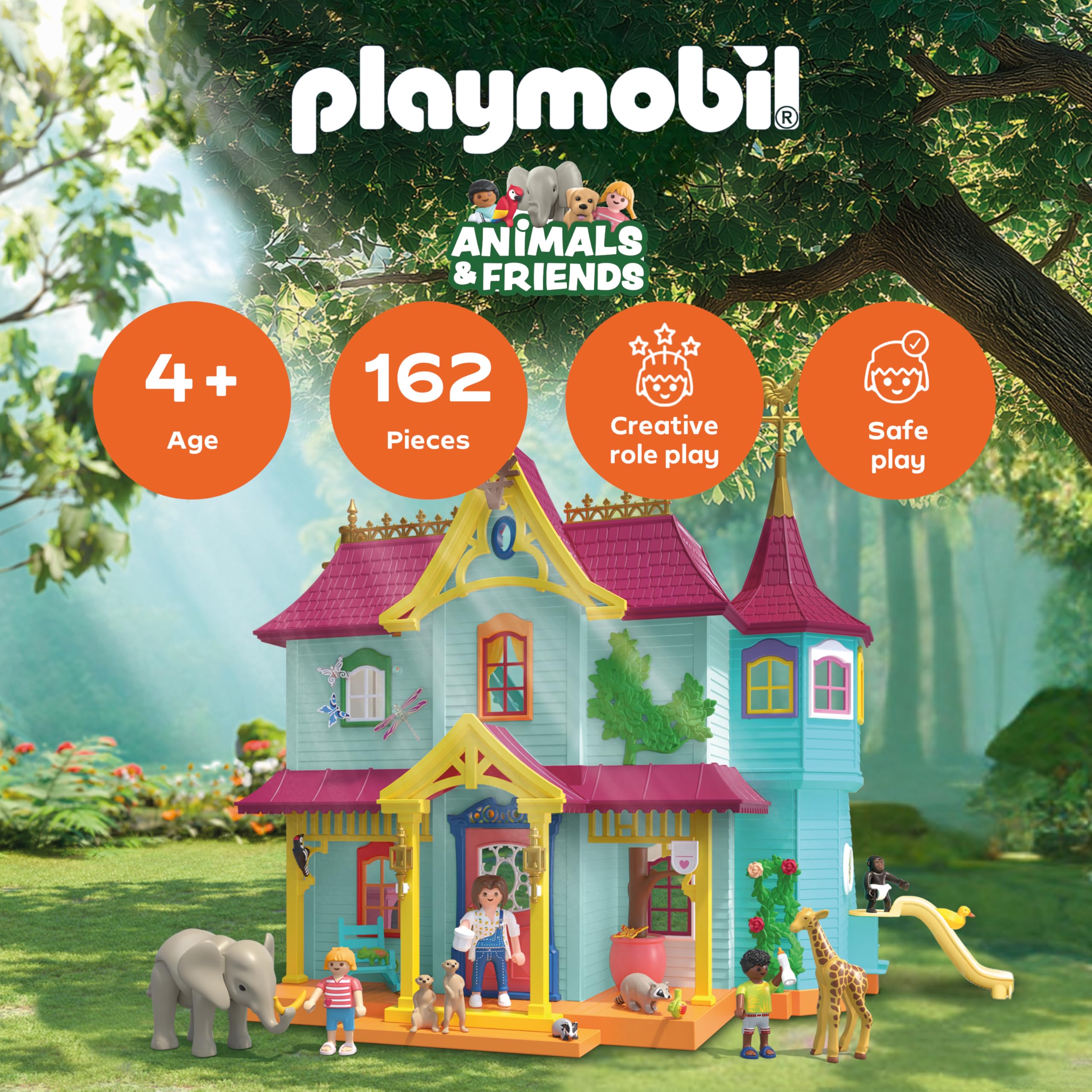 PLAYMOBIL Kunterbunte Tier-Villa 71852 Spielzeug ab 4 Jahren Tiere Figuren Zubehör