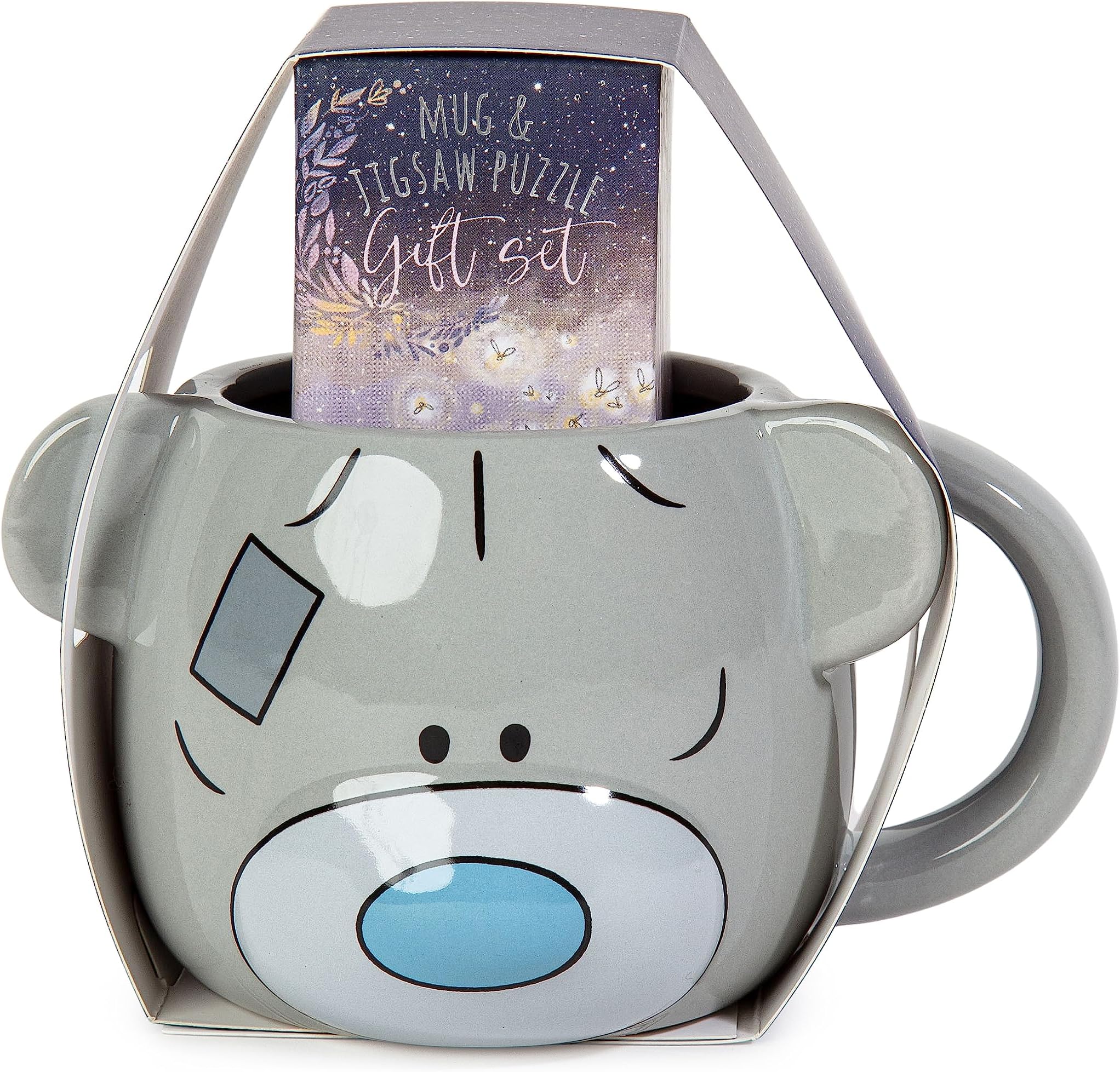 Me To You Tatty Teddy Mug and Jigsaw Gift Set AGZ01186 Official Collection, Grey, Blue, Ceramics
