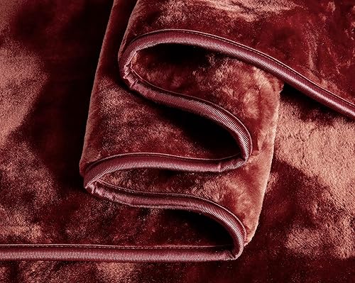 Vista 122 de Chezmoi Collection Manta pesada de una sola capa, 9 libras, estilo coreano, de visón Raschel, gruesa y sedosa, 26.46 oz/m², 85 x 95 pulgadas