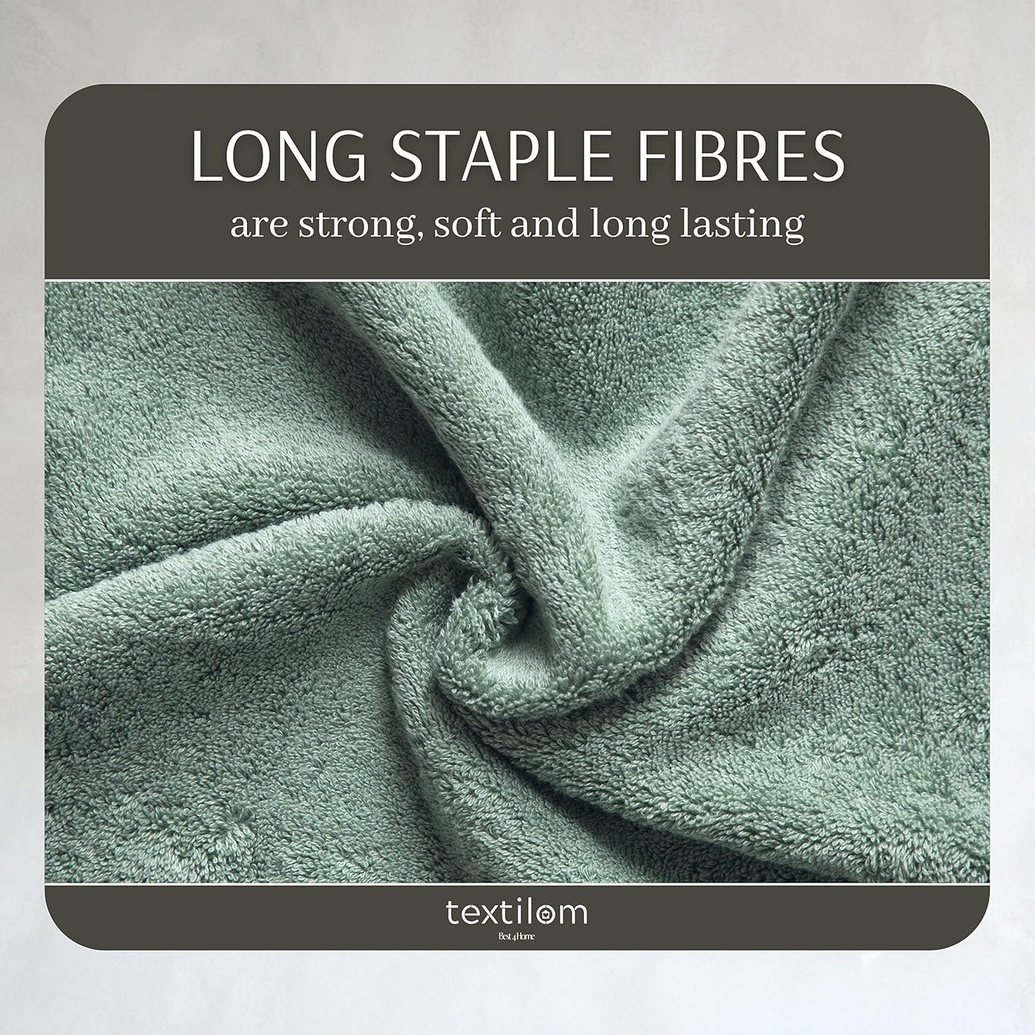 TEXTILOM 100% Turkish Cotton 6 Pcs Bath Towel Set, Luxury Bath Towels for Bathroom, Soft & Absorbent Bathroom Towels Set ( 2 Bath Towels, 2 Hand Towels, 2 Washcloths )- Green : Home & Kitchen