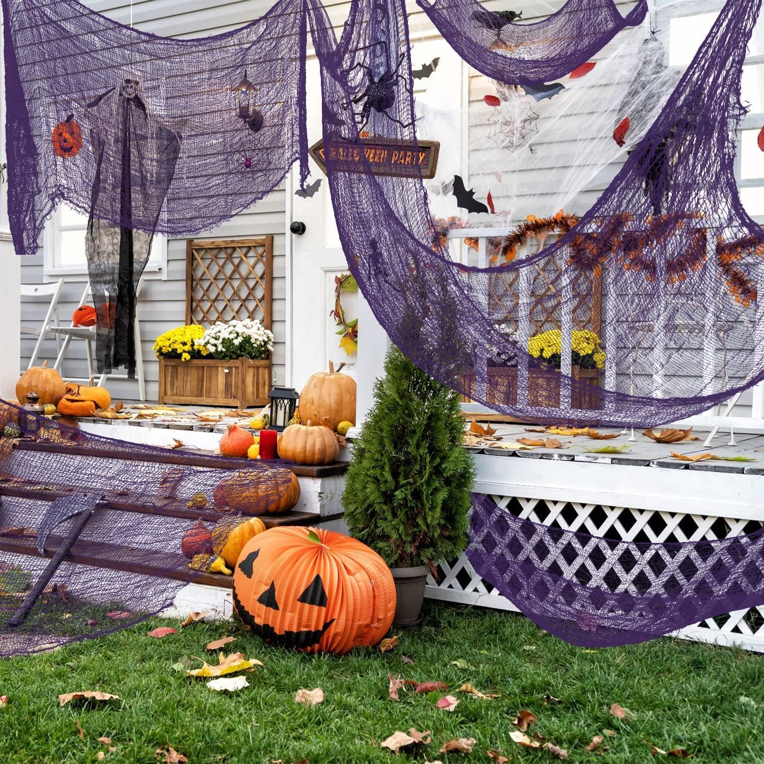 3Pcs Creepy Cloth 30"x79" & 30Pcs Mini Spiders - Image 4