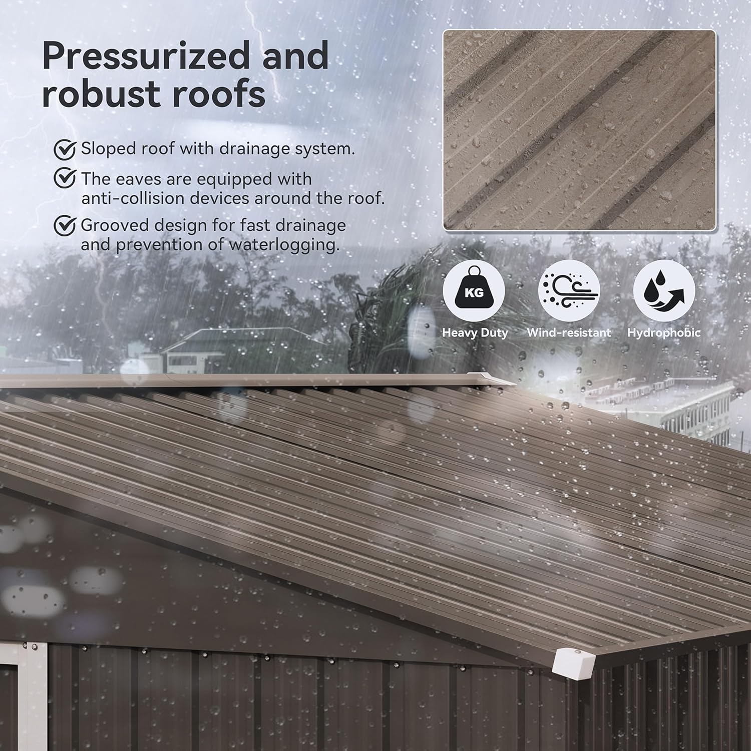 Kurapika Outdoor Storage Shed, 10x8FT Large Metal Tool House with Opening and Lockable Door, for Garden, Patio, Backyard, Lawn