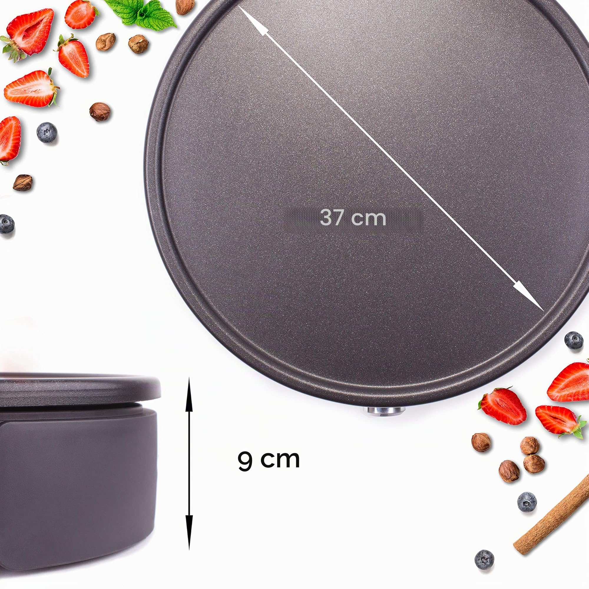 Duronic PM152 Crêpière électrique de 1500W |37 cm | Plaque de cuisson antiadhésive et démontable | Accessoires inclus | Température ajustable | Crêpes sucrées, galettes salées et omelettes