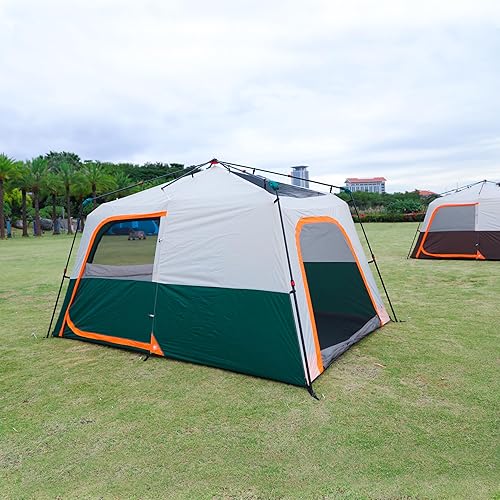 Miniatura 4 de KTT Extra Large Tent 6-10-12-14 Person(B),Family Cabin Tents,2 Rooms,3 Doors and 3 Windows with Mesh,Straight Wall,Waterproof,Double Layer,Big Tent